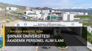 şırnak üniversitesi akademik personel ilanı